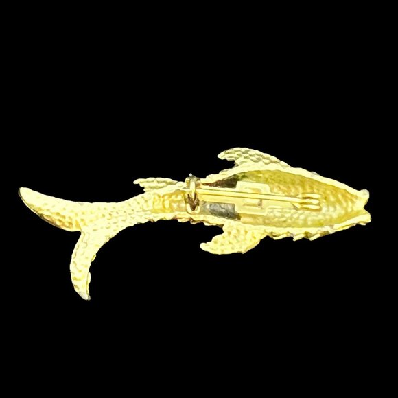 Vintage Gold Tone And Aurora Borealis Rhinestones Koi Fish Brooch ( 3361) - Picture 4 of 5
